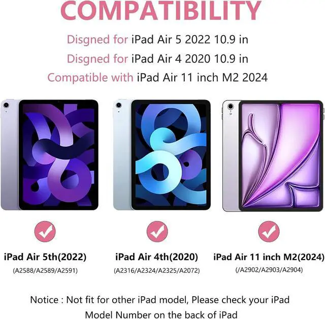 Alt view image 2 of 7 - Keyboard Case for iPad Air 11-inch M3/M2/Air 5th/ 4th Generation- Detachable Bluetooth Keyboard Case with Pencil Holder - Flip Stand Cover for iPad Air 11"(2025&2024) /Air 5 2022/Air 4 2020/Pro 11 1st