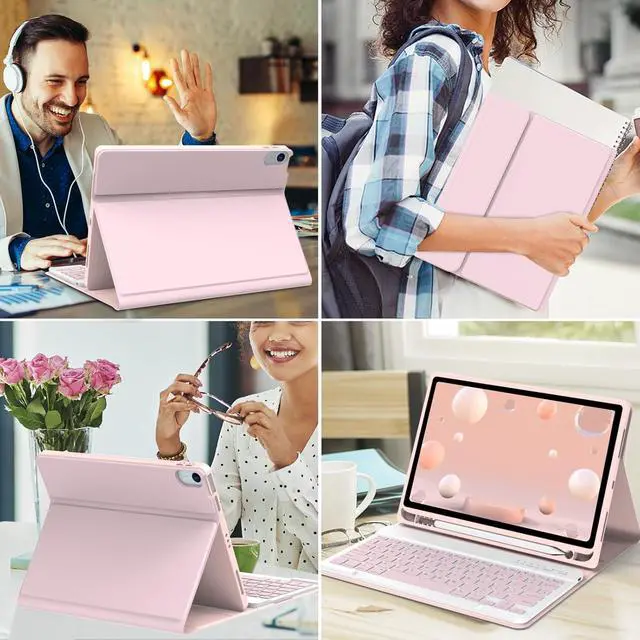 Alt view image 5 of 7 - Keyboard Case for iPad Air 11-inch M3/M2/Air 5th/ 4th Generation- Detachable Bluetooth Keyboard Case with Pencil Holder - Flip Stand Cover for iPad Air 11"(2025&2024) /Air 5 2022/Air 4 2020/Pro 11 1st
