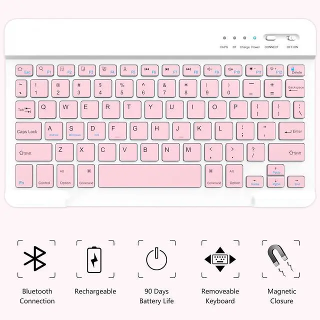 Alt view image 6 of 7 - Keyboard Case for iPad Air 11-inch M3/M2/Air 5th/ 4th Generation- Detachable Bluetooth Keyboard Case with Pencil Holder - Flip Stand Cover for iPad Air 11"(2025&2024) /Air 5 2022/Air 4 2020/Pro 11 1st