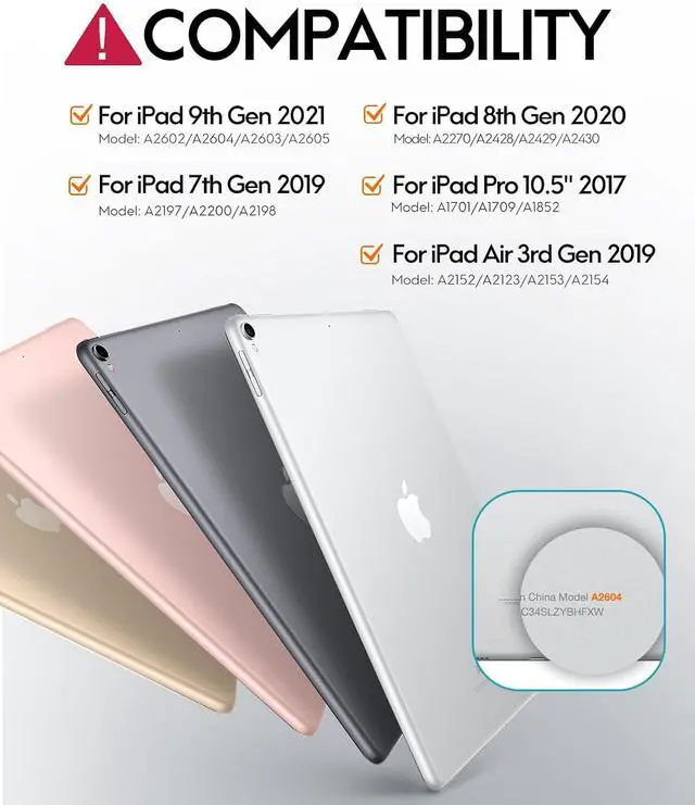 Alt view image 2 of 7 - for iPad 9th Generation Case with Keyboard, 7 Color Backlit, Multi-Touch Trackpad, Built-in Pencil Holder, 2 Wireless Channels, Flip Stand Keyboard Case for iPad 9th/8th/7th Gen 10.2 Black