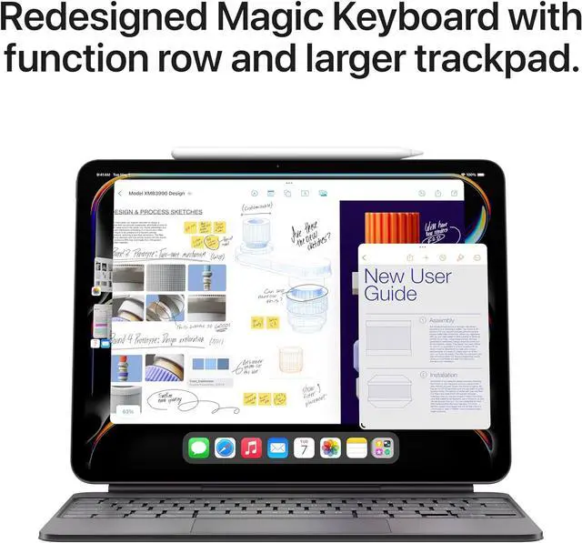 Alt view image 6 of 6 - Case For iPad Magic Keyboard Case for iPad Pro 13-inch (M4), Great Typing Experience, Built-in Trackpad, Function Row, US English - Black