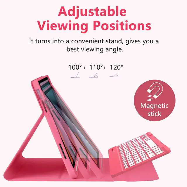 Alt view image 4 of 7 - for iPad 11th 10th Generation Case with Keyboard, Keyboard Case for iPad 10th Gen 10.9 inch (2022) & 11th (A16, 2025), 7-Color Backlight,Detachable Bluetooth Keyboard,Pencil Holder-Watermelon