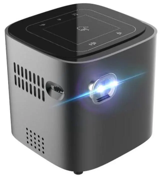 Main image of Mini Projector with Android TV, DLP and Rechargeable Battery,  Pocket Portable Projector with WiFi Bluetooth, 360°Speaker, 1080P Support, Wireless Smart Outdoor Projector for Phone/HDMI/USB