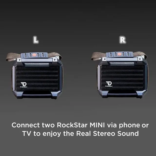 Alt view image 6 of 7 - Dreamwave RockStar Mini Super Portable Bluetooth Speaker with 12-Hour Playtime,66-Feet Bluetooth Range&Built in Mic,Dual Paring Wireless Bluetooth Speaker with HiFi 40W Superior Sound,Support U Drive