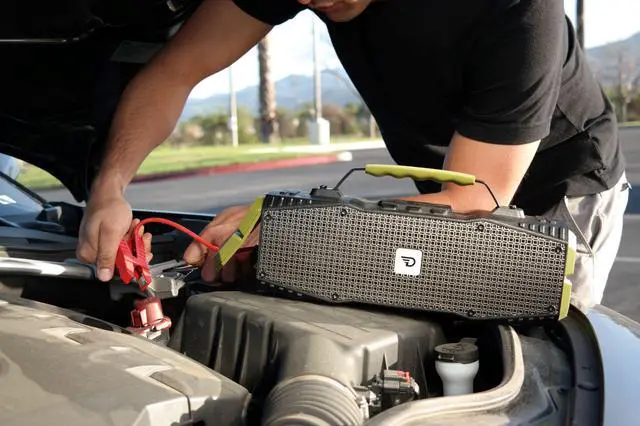 Alt view image 6 of 7 - Dreamwave Survivor Outdoor Bluetooth Speaker with Car Jump Starter,Hi-Res 30W Audio,14-hours Playtime,IPX5 Splash Proof,Bright LED Flashlight,Built-in power bank for phone charging