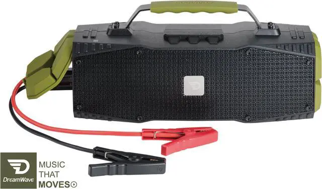 Alt view image 2 of 7 - Dreamwave Survivor Outdoor Bluetooth Speaker with Car Jump Starter,Hi-Res 30W Audio,14-hours Playtime,IPX5 Splash Proof,Bright LED Flashlight,Built-in power bank for phone charging