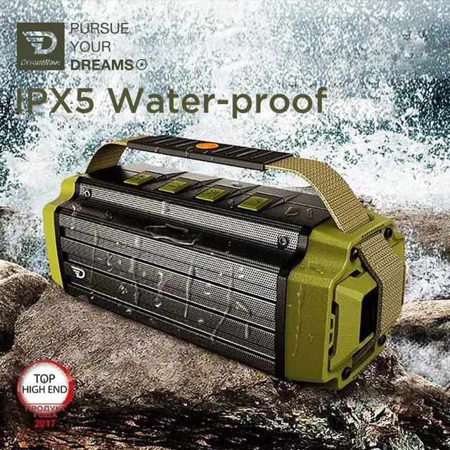 Alt view image 3 of 6 - Dreamwave Tremor III Outdoor Bluetooth Speaker 24hr Playtime, 66ft Range, Built-in Mic, Dual Pairing, 100W HiFi Sound, U-Drive Support, Gray