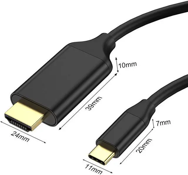 Alt view image 2 of 5 - USB C to HDMI Cable Adapter 6ft 4K,DEFEILIN USB Type C to HDMI Cable Thunderbolt 3 Compatible with MacBook Pro 2018 IPad pro,Samsung S9 S10,Surface Book 2,Dell XPS 13/15,Pixelbook More