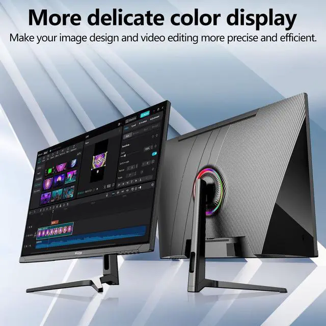Alt view image 6 of 7 - GPVHOSO 32 Inch 4K Computer Monitor,  60Hz UHD Gaming Monitor, VA Panel, HDR, DCI-P3 86%, 100% sRGB, Eye Care, Freesync, HDMI/DP and Built-In Speaker, VESA 75*75mm