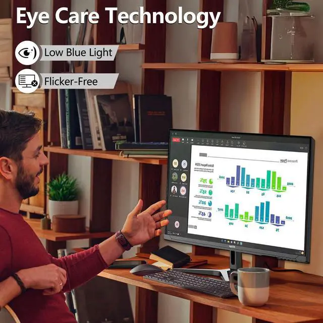 Alt view image 7 of 7 - GPVHOSO 32 Inch 4K Computer Monitor,  60Hz UHD Gaming Monitor, VA Panel, HDR, DCI-P3 86%, 100% sRGB, Eye Care, Freesync, HDMI/DP and Built-In Speaker, VESA 75*75mm