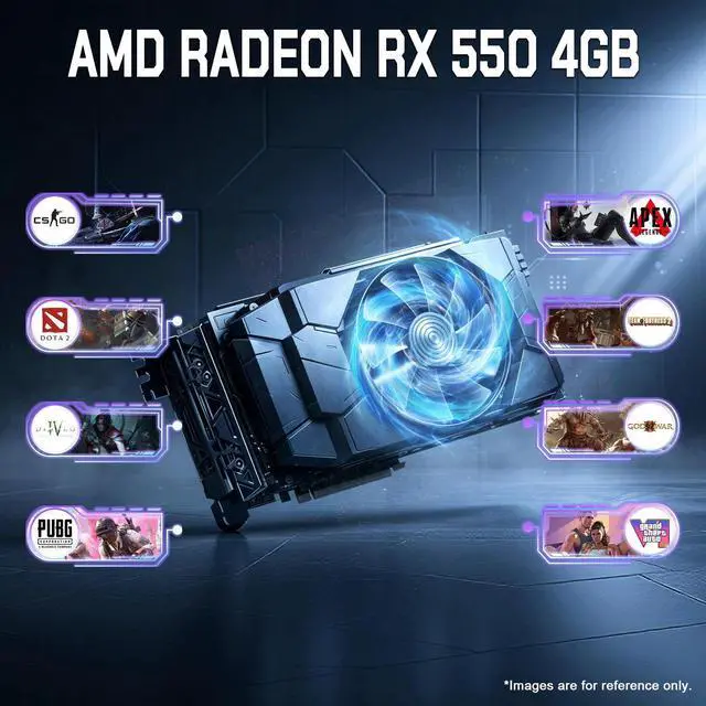 Alt view image 3 of 7 - GPVHOSO Gaming Desktop PC, Intel Core i5 3.6GHz, RX 550 4GB | 4-Core Prebuilt Tower, 16GB RAM, 512GB Fast SSD, Windows 10 Home, 5 RGB Fans, Perfect for Casual Gaming & Daily Entertainment
