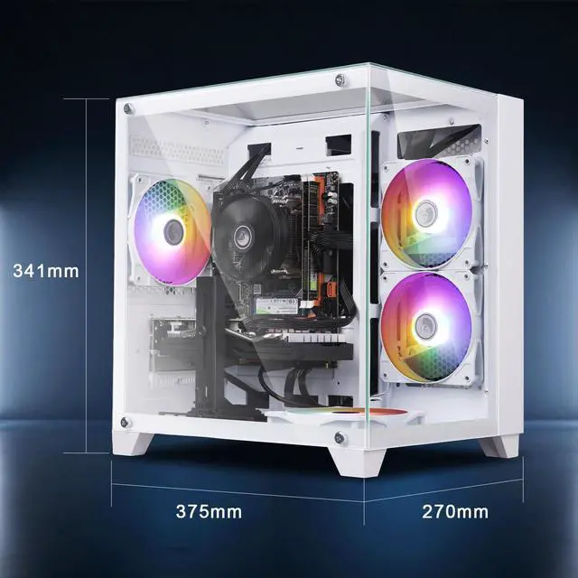 Alt view image 7 of 7 - GPVHOSO Gaming Desktop PC, Intel Core i5 3.6GHz, RX 550 4GB | 4-Core Prebuilt Tower, 16GB RAM, 512GB Fast SSD, Windows 10 Home, 5 RGB Fans, Perfect for Casual Gaming & Daily Entertainment