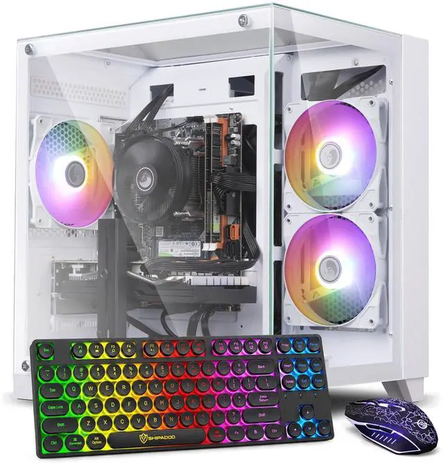 Main image of GPVHOSO Gaming Desktop PC, Intel Core i5 3.6GHz, RX 550 4GB | 4-Core Prebuilt Tower, 16GB RAM, 512GB Fast SSD, Windows 10 Home, 5 RGB Fans, Perfect for Casual Gaming & Daily Entertainment