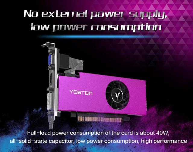 Alt view image 2 of 14 - Yeston AMD Video Card Radeon RX550 4G D5 LP Gaming Graphics Card GPU, 4G/128bit/GDDR5 PCI-Express 3.0x8 DirectX 12,DVI+HDMI+VGA Desktop Graphics Card (HTPC ITX is compatible)