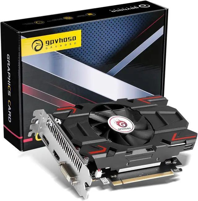 Main image of GPVHOSO AMD Radeon RX 550 Graphics Card, 1183MHz, 4GB 128-Bit GDDR5 PCI Express 3.0 x 8, DP/HDMI/DVI-D Tri-ports, 4K Output, DirectX 12, OpenGL 4.5, Computer GPU, Desktop Gaming Video Card