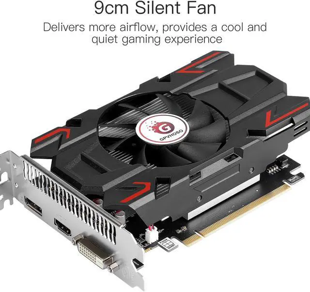 Alt view image 4 of 7 - GPVHOSO AMD Radeon RX 550 Graphics Card, 1183MHz, 4GB 128-Bit GDDR5 PCI Express 3.0 x 8, DP/HDMI/DVI-D Tri-ports, 4K Output, DirectX 12, OpenGL 4.5, Computer GPU, Desktop Gaming Video Card