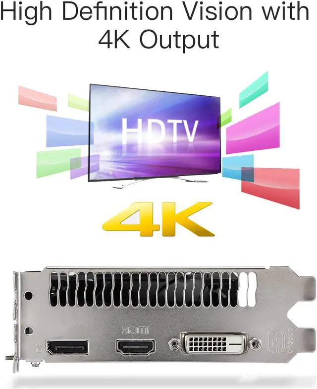 Alt view image 3 of 7 - GPVHOSO AMD Radeon RX 550 Graphics Card, 1183MHz, 4GB 128-Bit GDDR5 PCI Express 3.0 x 8, DP/HDMI/DVI-D Tri-ports, 4K Output, DirectX 12, OpenGL 4.5, Computer GPU, Desktop Gaming Video Card
