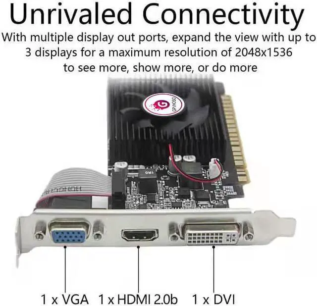 GPVHOSO GeForce GT 730 4GB DDR3 128 Bit PCI Express X (DVI