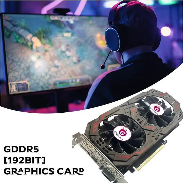 Alt view image 7 of 7 - GPVHOSO GeForce GTX 1060 6GB GDDR5 192bit Gaming Graphics Card 4K HDR VR Ready Dual Cooling Fans Support DirectX 12 PCIe3.0 * 16 HDMI DVI DP Video Cards for PC