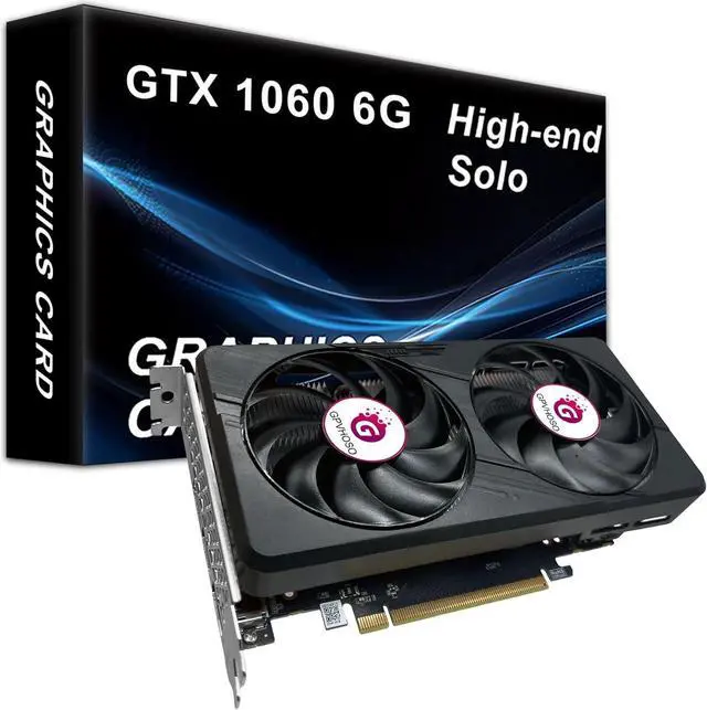 Main image of GPVHOSO GTX 1060 6GB Computer Graphics Card, GDDR5 192bit 8K HDR VR Ready, 1060 Video Cards for Gaming PC, Tarjeta Gráfica Support Direct X12 PCIe3.0 * 16, Dual Cooling Fans, HDMI + 2*DP