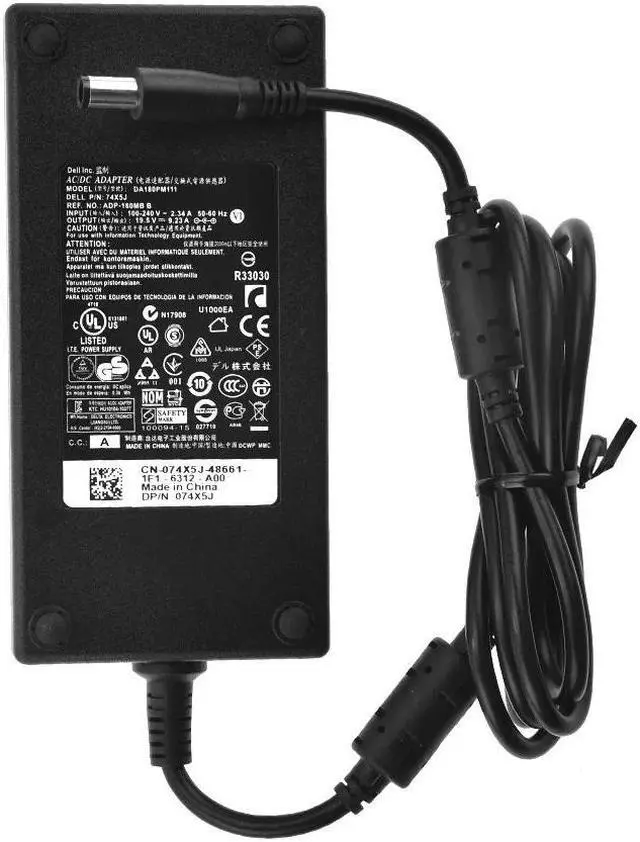Main image of For D-ELL-Alienware 180W Power Adapter Charger DA180PM111 19.5V 9.23A 7.4*5.0mm