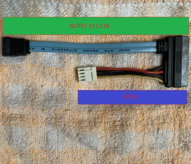 Main image of 8CM Floppy Drive Power Cable + SATA Data Cable to Connect SATA Hard Disk HD CABLE COMAX