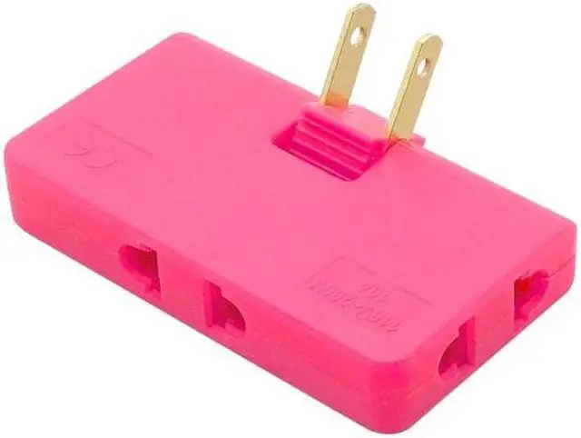 Main image of US TO EU Wall Outlet Extender 3 Way Flat Wall Outlet Extender AC Adapter 2-Prong Mini Indoor Plug Folding Outlet Splitter colourpink
