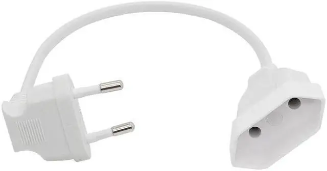 Main image of 90 Degree Male Plug To Female Socket Power Extension Cable For PC Computer PDU 1.8m EU 2Prong Bend Angled Cord(white)