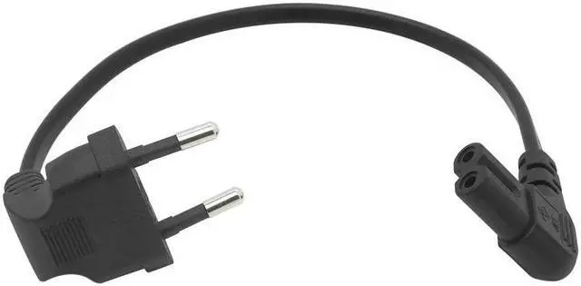 Main image of C7 90 Degree Angle AC Power Cord LED TV EU CEE7/16 to IEC C7 Power Lead Adapter Cable VDE Cord colourBlack
Cable length:0.6m