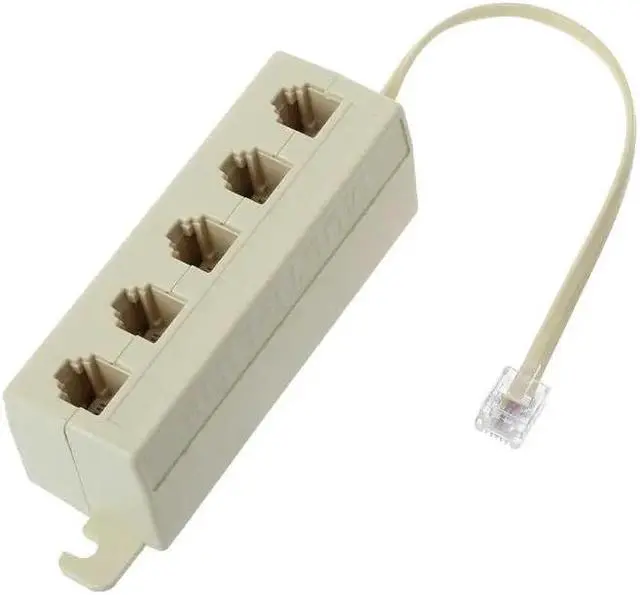 Main image of RJ11 6P4C to 6P4C 5 Way Telephone Line Modular Splitter Adapter