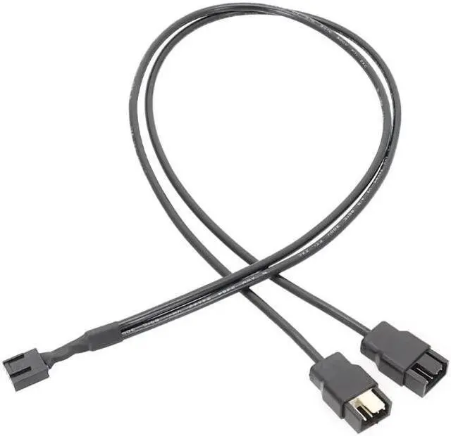 Main image of 2Ways 4PIN Black Mainboard Fan Cable Y Splitter PWM Fan Cable Line Computer PC Fan Power Extension Cable 1m