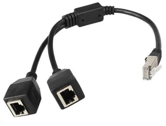 Main image of 1 To 2 Ways RJ45 LAN Ethernet  Cable Female Splitter Connector Adapter Ethernet  Splitter for Computer