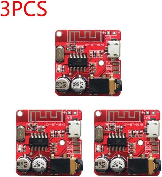 Bluetooth-compatible Audio Receiver Board BT5.0 MP3 Car Speaker Amplifier  3.7-5V Lossless Decoder Board Wireless Stereo Music(3PCS Red)