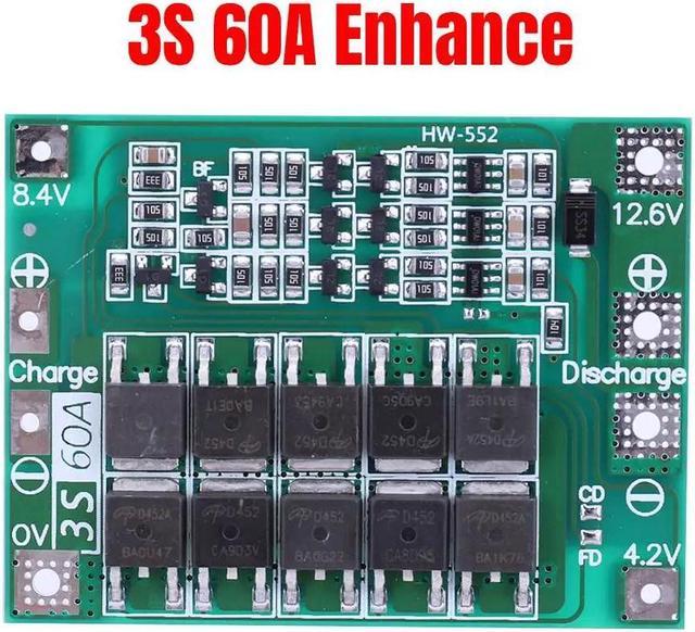 3S BMS Balance 11.1V 12.6V/14.8V 16.8V Li-ion Lithium Battery Charger  Protection Board 60A Enhance 