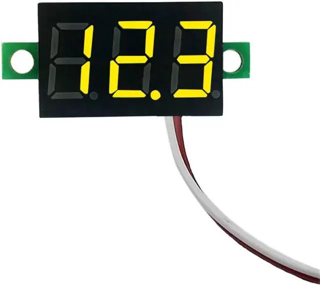 Main image of DC 2.5V-40V Digital Voltage Tester 2 Wires DC Voltage Display LED Display 0.28 Inch LED Screen Meter Reverse Polarity Protection(Yellow)