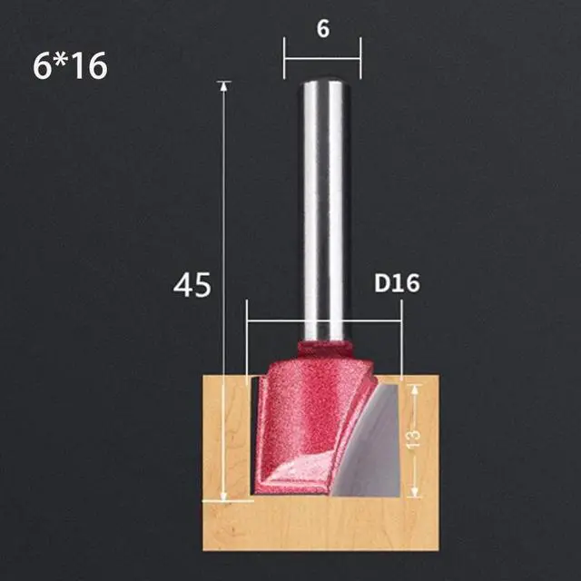 Main image of 1PCS 6X16 Shank Cleaning Bottom Bit CNC Solid Carbide End Mill Woodworking Router Bit Engraving Milling Cutter Tool Kit Fresa