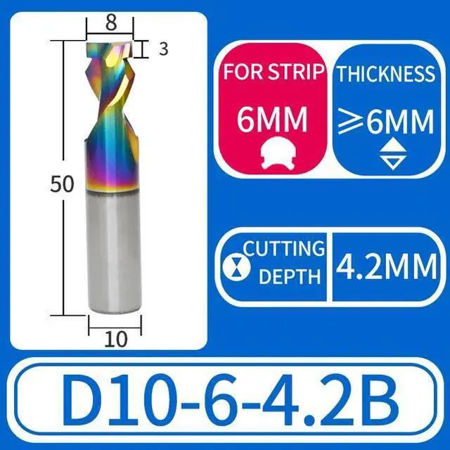 Main image of 1PCS 6x10D Down4.2 B DLC Neon LED Lights Slotting Milling Cutter Tungsten Carbide Acrylic Advertising Words Light Strip Molding End Mill