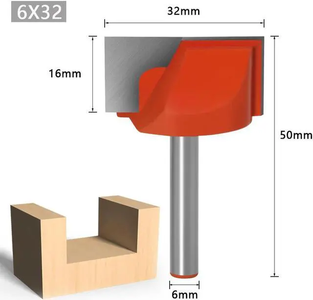 Main image of Cleaning Bottom Engraving Router Bit Woodworking Tool Solid Carbide Wood Milling Cutter End Mill 6X32mm