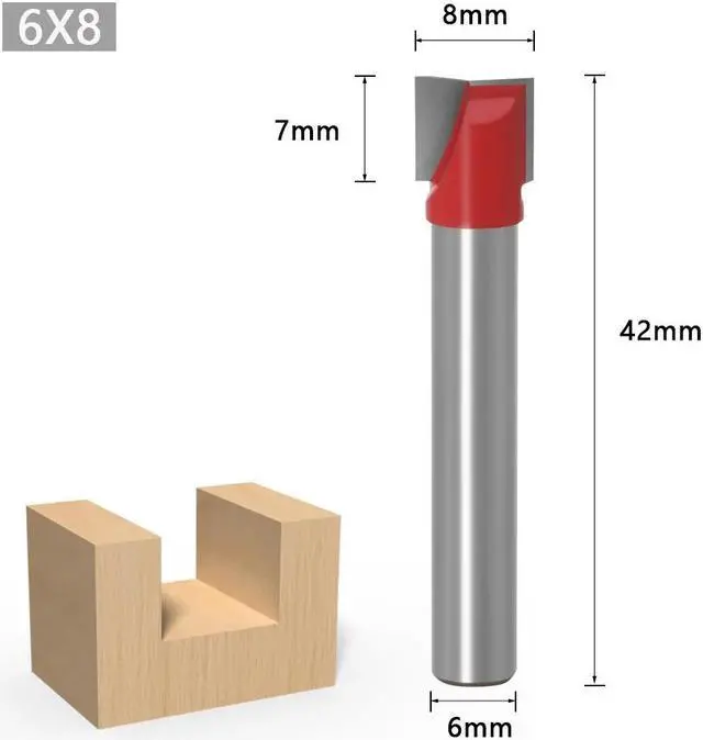 Main image of Cleaning Bottom Engraving Router Bit Woodworking Tool Solid Carbide Wood Milling Cutter End Mill 6X8mm