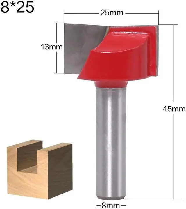 Main image of Shank Cleaning Bottom Engraving Router Bit Woodworking Tool Solid Carbide Wood Milling Cutter End Mill 8X25mm