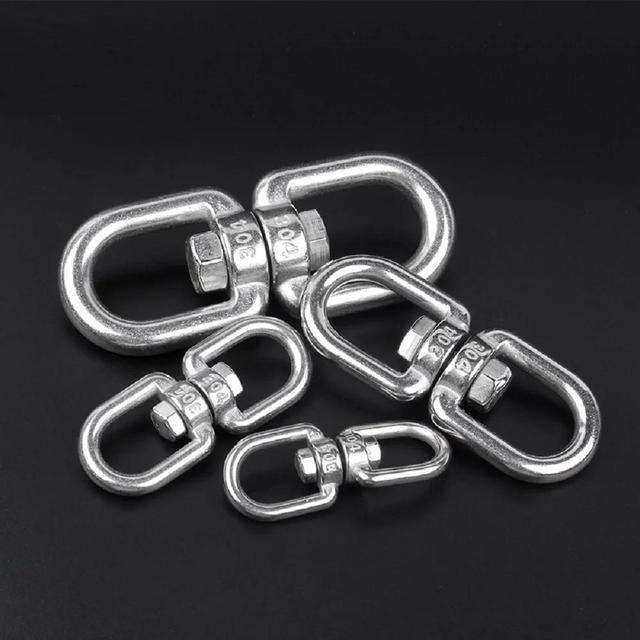 1Pcs Rotating Ring 8 Shape Unloading Hook Shackle Wire Rope Lock Chain Connecting Buckle 304 Stainless steel(M4)