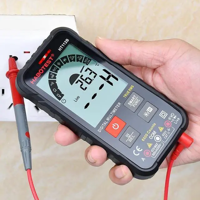 Alt view image 3 of 7 - First picture~ Smart portable Digital Multimeters Amp Ohm Hz Capacitance Battery Tester Voltmeter Auto Range Voltage Current Tester(Orange HT112B Smart 600V
)
