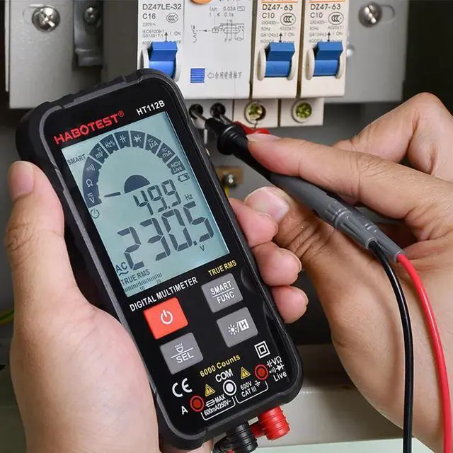 Alt view image 6 of 7 - First picture~ Smart portable Digital Multimeters Amp Ohm Hz Capacitance Battery Tester Voltmeter Auto Range Voltage Current Tester(Orange HT112B Smart 600V
)