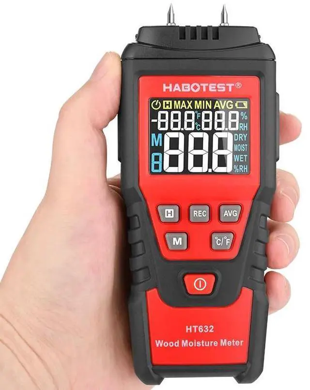 Alt view image 2 of 6 - First picture~ 0-99.9% Digital Wood Moisture Meter Wood Humidity Tester Hygrometer Timber Damp paper Concreate Cement Detector Tester()