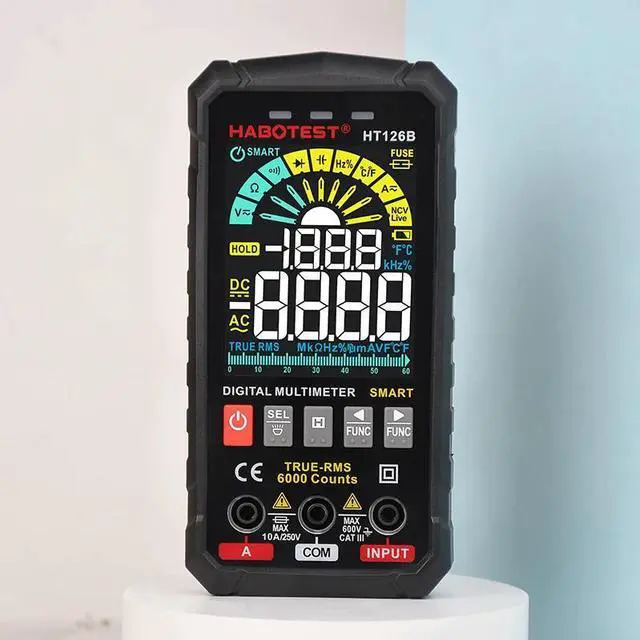 Alt view image 5 of 7 - First picture~ Multimeter Digital professional Multimeter Tester Capacitor Ohm Voltage Indicator Electrician Tools Multitester Meter(Purple HT124 Mono Meter
)