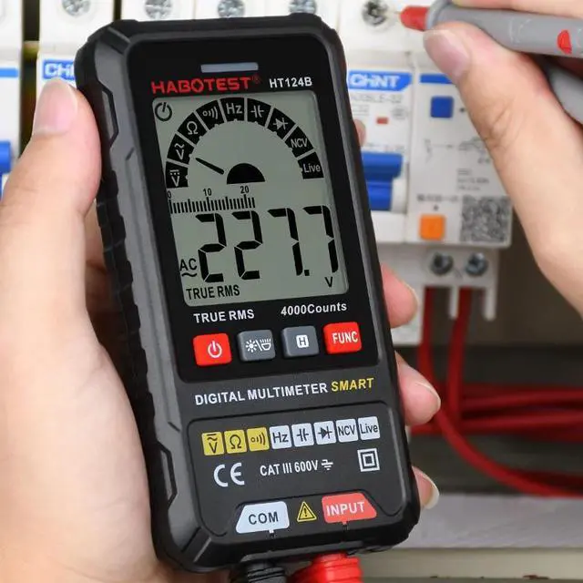 Alt view image 7 of 7 - First picture~ Multimeter Digital professional Multimeter Tester Capacitor Ohm Voltage Indicator Electrician Tools Multitester Meter(Purple HT124 Mono Meter
)