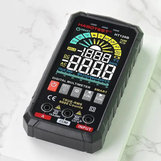 Alt view image 2 of 7 - First picture~ Multimeter Digital professional Multimeter Tester Capacitor Ohm Voltage Indicator Electrician Tools Multitester Meter(Purple HT124 Mono Meter
)