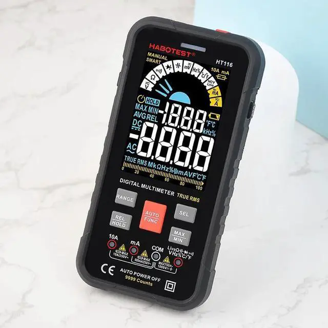 Alt view image 4 of 7 - First picture~ Multimeter Digital professional Multimeter Tester Capacitor Ohm Voltage Indicator Electrician Tools Multitester Meter(Purple HT124 Mono Meter
)