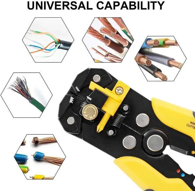 Alt view image 4 of 7 - First picture~Wire Strippers Set Automatic Wire Stripper Tool Electrical Wire Stripper and Crimping Tool With Storage Bag(Gold 3CP S Orange
)