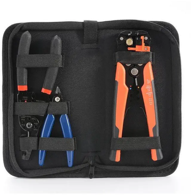 Main image of First picture~Wire Strippers Set Automatic Wire Stripper Tool Electrical Wire Stripper and Crimping Tool With Storage Bag(Gold 3CP S Orange
)